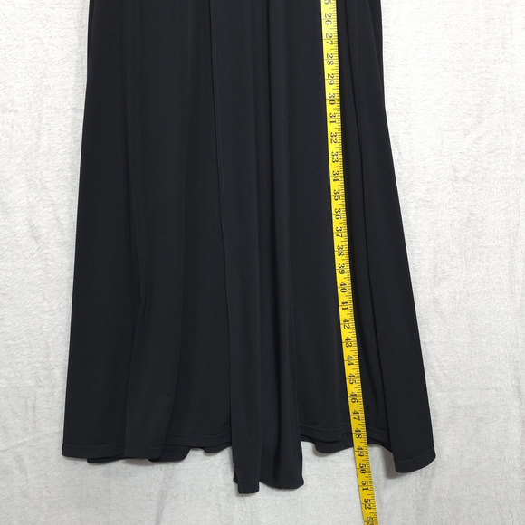 Z Studio Halter Dress Babydoll Embellished Open Back Deep V Neck Women 16 Black - Picture 6 of 15